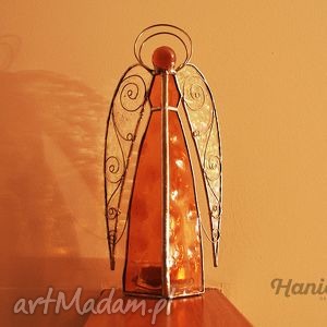 handmade witraże anioł lampion witrażowy aureus