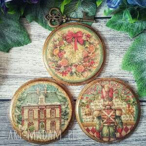 pomysł na prezent Świąteczne podkładki decoupage w stylu