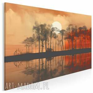 obraz na płótnie - afryka sawanna afrykański zachód słońca - 120x80 cm