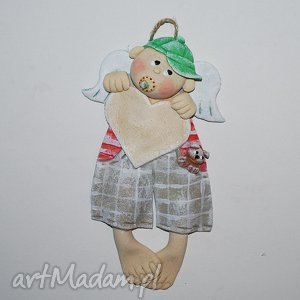 handmade dla dziecka bobas z miśkiem - aniołek