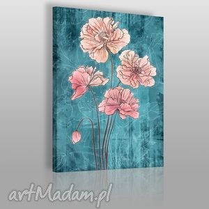 obraz na płótnie - kwiaty róż turkus - VAKU DSGN obrazy