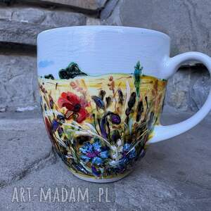 Porcelanowy kubek ręcznie malowany Łąka