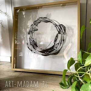 Black Ring 1, abstrakcyjna, ręcznie wykonana wycinanka, bez ramy