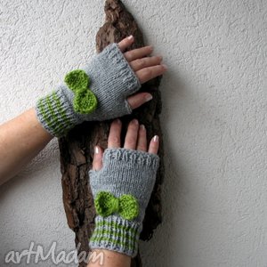 handmade rękawiczki z kokardą