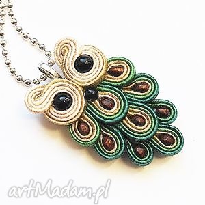 handmade naszyjniki naszyjnik jesienna sowa sutasz soutache decomama