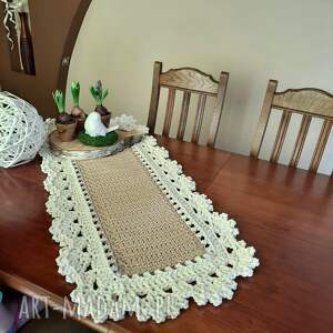 handmade podkładki bieżnik prostokątny ze sznurka bawełnianego