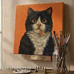 Obraz akrylowy „Spełnienie”, kot i - pizza, realistyczny kota