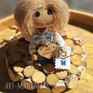 dekoracje aniołek stróż lniany anioł dla mężczyzny, kierowcy, pomysł