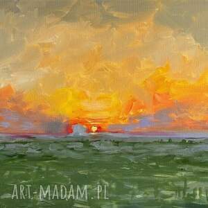 wschód słońca w avebury obraz olejny na płótnie artystki adriany laube - pejzaż