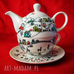 święta upominek Ręcznie malowany zestaw do herbaty tea for one