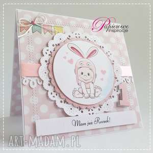 handmade kartka urodzinowa na roczek dla dziewczynki #2 scrapbooking kartki