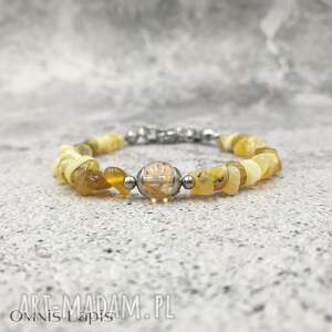 Bransoletka słoneczna - afrykański i cytryn, opal