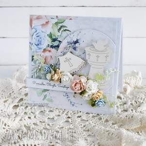 handmade scrapbooking kartki pamiątka chrztu świętego, kartka w pudełku