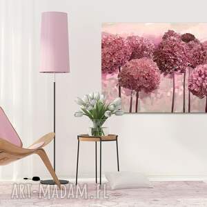 obraz do salonu drukowany na płótnie z kwiatami, kwiaty hortensji 120x80cm