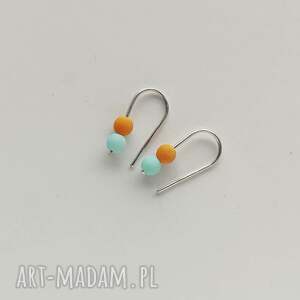 OKRĄG - okrągłe kolczyki z zmatowionego srebra i czeskich koralików