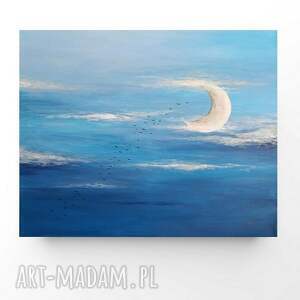 ULOTNE MYŚLI obraz akrylowy formatu 50/60 cm, pejzaż, ptaki