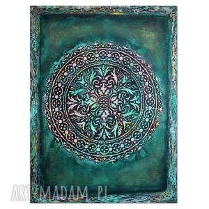 mandala 42 obraz ręcznie malowany 3d do salonu, dekoracja wnętrza