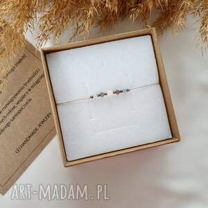 ryby bransoletka dla znaku zodiaku kamienie naturalne, akwamaryn jadeit, moc