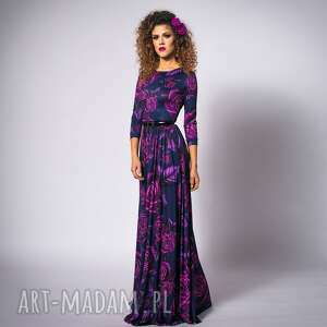sukienki helena - magic rose, maxi, elegancka, długa, wieczorowa