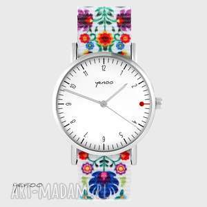 zegarki zegarek - simple, biały folk biały, nato, klasyczny, folkowy, pasek