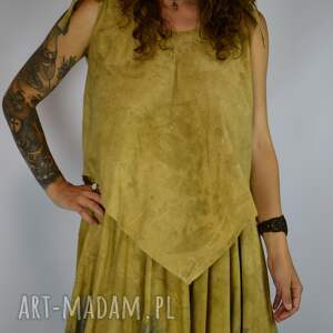 Barwiona roślinami Dzika Żyjąca w Pełni, ręcznie robiona bluzka