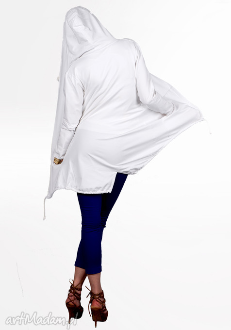 bluza z kapturem /biała - KnitCat