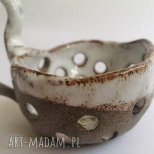 handmade ceramika fikuśny świecznik - kadzielnica 3