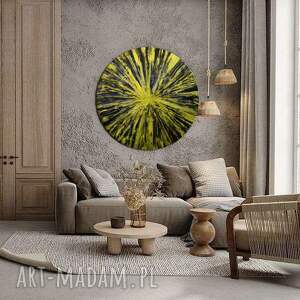 okrągły obraz - lima limon teksturowana dekoracja salonu