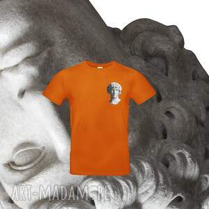 pomarańczowa koszulka męska david nadrukiem print