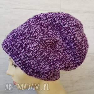 czapka slouchy beanie robiona szydełkiem, oversize