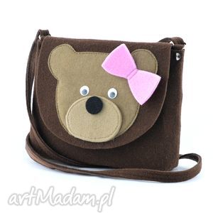 handmade dla dziecka torebka dziewczęca - brązowy miś