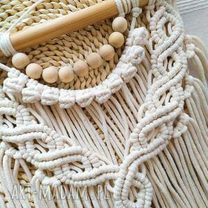 makrama na ścianę z drewnianymi koralikami, łapacz snów, wystrój domu, pokuj