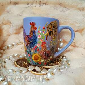 Prezent Ręcznie malowany wiejski kubek 300 ml - porcelana