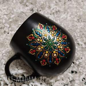 kubek malowany ręcznie mandala ceramika prezent