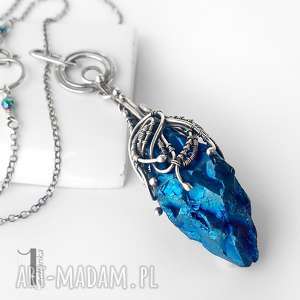 frozen ii srebrny naszyjnik z kwarcem tytanowym, wirewrapping baśniowy