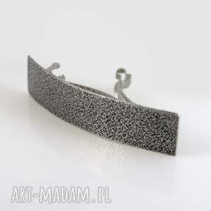 piasek - srebrna klamra do włosów 2406 07 metalowa spinka, minimalistyczna