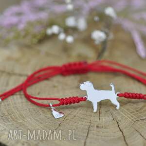 jack russell terrier - bransoletka z psem, srebro 925 pies szczęście