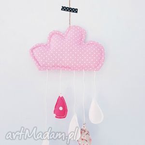 ręcznie robione pokoik dziecka deszczowa chmurka różowa