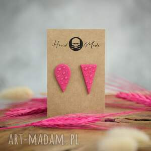 Kolczyki Nie Do Pary - różowe, asymetryczne