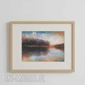 wieczór - praca formatu 18/24 cm, pastele suche