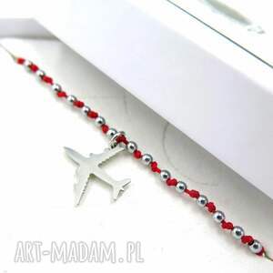 bransoletka 4 warianty kolorystyczne samolot srebrny fly high podróżnika