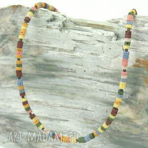 naszyjnik z kolorowej lawy n8, lawa wulkaniczna, biżuteria autorska, naszyjnik