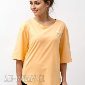 t-shirt asymetryczny damski shakira brzoskwinia letnia bluzka, koszulka