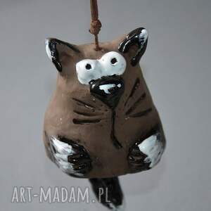 bajkowa pracownia dzwonek ceramiczny mruczek kot, dzwoneczek, kiciuś, prezent