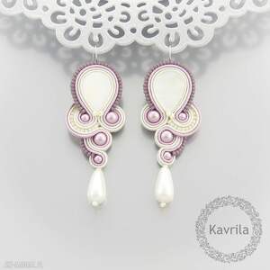 kolczyki soutache elegance lilac - Kavrila
