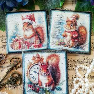 pomysł na prezenty święta Świąteczne podkładki decoupage