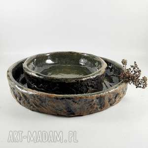 handmade ceramika patery ceramiczne - komplet