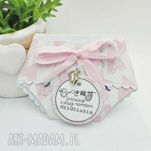 kartka gratulacyjna z okazji narodzin - mini pampers, scrapbooking, rękodzieło