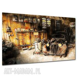 Obraz na płótnie do garażu - retro samochód 120x80 cm