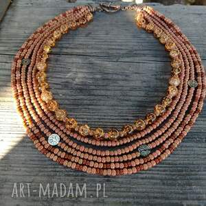 naszyjnik korale długie hematyt drzewko szczęścia boho 24 112, kolorowa